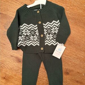 Cloud Island Dark Green Knit Set